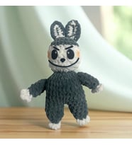Labubu Peluş Oyuncak (25 cm) (Beyaz-Siyah-Bej-Gri-İndigo)