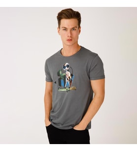 Biggdesign Nature Ormanın Kralı Erkek T-shirt (Gri)