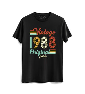 Vintage 1988 Original Parts Siyah Tshirt