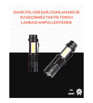 Mey İthalat® Taşınabilir Şarjlı LED Fener - 4 Modlu, 2000LM, Ayarlanabilir Odak