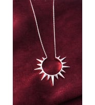 Güneş Kolye 925 Ayar Gümüş Kolye (Gold)