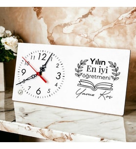 Öğretmene Hediye Şık Masa Saati