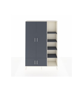 Arges Gardrop 6 Raflı 4 Kapaklı Tek Askılı 132x30x195 Aytaşı-Antrasit