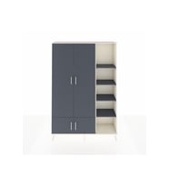 Arges Gardrop 6 Raflı 4 Kapaklı Tek Askılı 132x30x195 Aytaşı-Antrasit