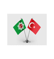 Abdülmecid Efendi Kişisel Hilafet ve Türk Bayrağı İkili Saten Masa Bayrağı Takımı