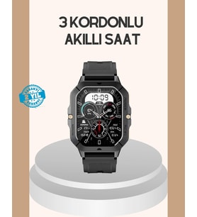 3 Kordonlu Akıllı Saat Uzun Pil Süreli