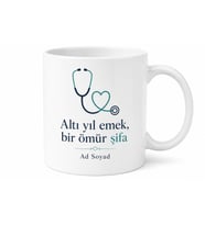 Tıp Fakültesi Öğrencisine TUS Maratonu Altı Yıllık Emek Kupa Hediye Bardak