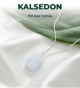Luxtone Sertifikalı Kalsedon 925 Ayar Gümüş Kolye Kadın Takı LX1740KL