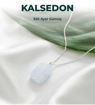 Luxtone Sertifikalı Kalsedon 925 Ayar Gümüş Kolye Kadın Takı LX1740KL
