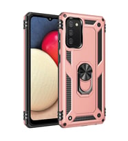 Samsung Galaxy A03s Kılıf Sofya Yüzüklü Silikon Kapak - Rose