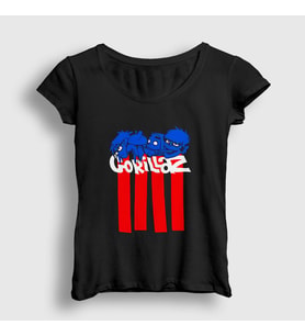 Presmono Kadın Siyah Blocks Gorillaz T-Shirt 54200tt