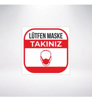 Maskeni Tak 20x20 21x28 Arkası Sticker