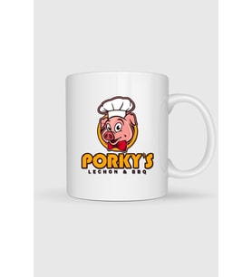 Porky's Lechon Barbecue Domuz Tasarımlı Kupa Bardak