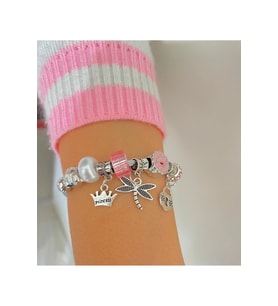Pandora Charm Çelik Bileklik Yusufçuk Kilit Ve Kraliçe Figürlü Bilezik Künye