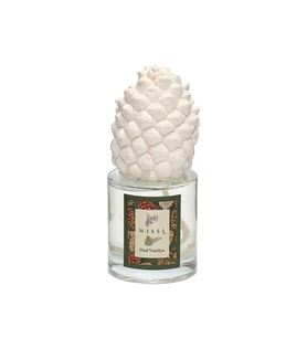 Yılbaşı 100 ml Kozalak Seramik Taşlı Oud Vanilya Oda Kokusu (Ekru)