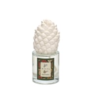 Yılbaşı 100 ml Kozalak Seramik Taşlı Oud Vanilya Oda Kokusu (Ekru)