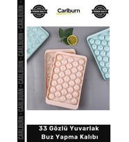 Özel Üretim 33 Gözlü Pratik Kapaklı Şık Sunum Kokteyl Buz Küresi Aparatı Yuvarlak Buz Yapma Kalıbı
