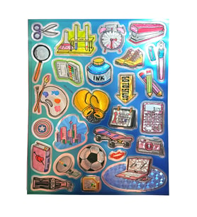 Metalik Sticker Stiker Defter Planlayıcı Etiket (QS006)-25x20 cm- Okul Deney 