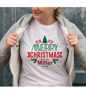 Yılbaşı Merry Christmas Miller Baskılı Oversize Bisiklet Yaka T-shirt - Beyaz