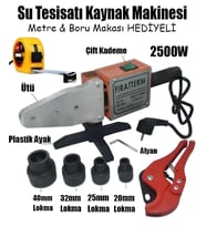2500W Su Tesisatı Plastik Boru Kaynak Makinesi Çift Kademe Ayarlı Çantalı Makas Pafta Ucu Alyan Seti