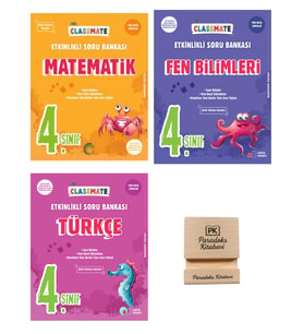 Okyanus 4. Sınıf Classmate Matematik Fen ve Türkçe Etkinlikli Soru Bankası 3lü Set + Telefon Standı