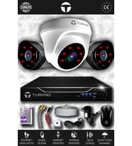 TURKNO 3 Kameralı Galia 1 İç Kamera Set HDD'siz Full HD Gece Görüşlü Güvenlik Kamerası Sistemi