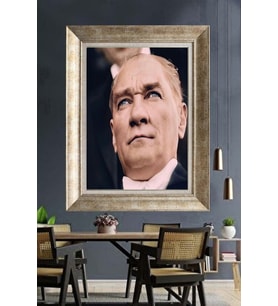 Gümüş Çerçeveli Atatürk Tablo za4