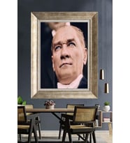 Gümüş Çerçeveli Atatürk Tablo za4
