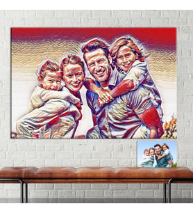 Kişiye Özel Renkli Özel Tasarımlı Pencil Sketch Effectli Tablo (8 Farklı Ölçü)