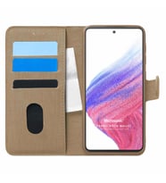 Microsonic Samsung Galaxy A53 5G Kılıf Fabric Book Wallet Gold (Altın)