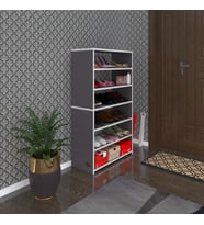 Kenzlife ayakkabılık goya gri 120*70*30 arkalıksız ayakkabı ofis dolabı iki bölme