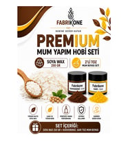 Premium Mum Yapım Hobi Seti - Soya Wax 250 gr - 2'li Toz Mum Boyası Seti - Kahverengi, Sarı BKFABSW2502KHSR