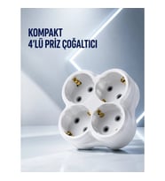 Mey İthalat® Duvar Tipi Priz Çoğaltıcı 4 Çıkışlı Kablosuz Kompakt Priz Adaptörü