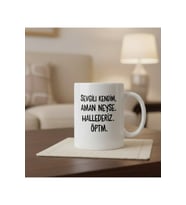 Sevgili Kendim Motivasyon Bardağı Tasarımlı Porselen Kupa Bardak Mug (Beyaz)