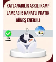 Katlanabilir Güneş Enerjili Led Kamp Lambası Usb Şarjlı