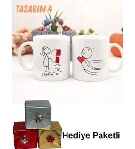 Sevgililer Gününe Kişiye Özel, Baskılı Kupa Bardak Resimli Tasarım