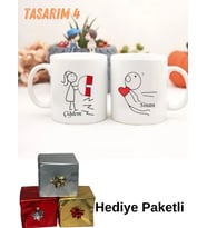 Sevgililer Gününe Kişiye Özel, Baskılı Kupa Bardak Resimli Tasarım