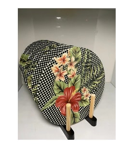 Black Flower Pasta Tabağı 6Lı (Siyah-Kırmızı)