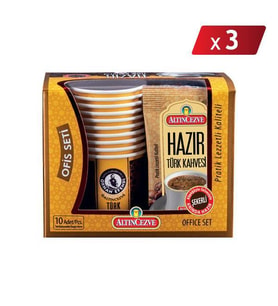 Altıncezve Hazır Türk Kahvesi Ofis Seti Şekerli 10 x 11 Gr- 3LÜ PAKET