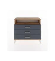 Arges Şifonyer Tek Raflı 3 Çekmeceli 88x30x80 Çam-Antrasit