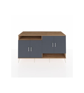 Kronos Konsol 6 Raflı 4 Kapaklı 176x59x99 Çam-Antrasit/Çam