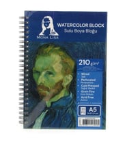 SÜDOR MN26-5 MONA LISA SPİRALLİ RESİM DEFTERİ - SULU BOYA BLOĞU A5 (14.8x21cm) 210gr. 20YP.