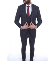Jan Carlucci Slimfit Yelekli Drop 6 Takım (Lacivert)