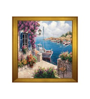 Manzara Temalı Kanvas Tablo 80 x 110 cm Gold Çerçeve