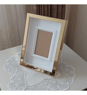 21x30 Cm Gold Pleksili Yeni Moda Tasarım Gül Kutusu! Anı Çerçevesi! Ayna Çerçeve!