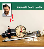 Karikatür Erkek Model Masaüstü Saatli İsimlik