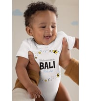 Erkek Bebek Beyaz Babaannesinin Balı M. Aşk Desenli Kısa Kol Body