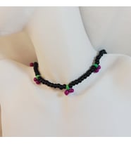Crystal Atelier Üzüm Model Kum Boncuk Mor Kolye