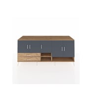 Kronos Konsol 6 Raflı 2 Çekmeceli 5 Kapaklı 220x59x99 Çam-Antrasit/Çam
