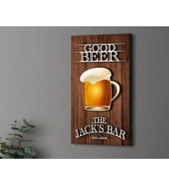 BK Gift Kişiye Özel Kabartma Tasarımlı Ahşap Bar Tabelası 46cm, Home Bar Tabela, Rustik Ev Dekorasyonu, Duvar Dekoru (Model 1)